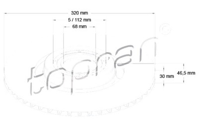 TOPRAN DISCOS DE FRENADO 2 PIEZAS AUDI A4 A6  