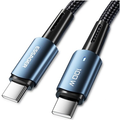 Kabel ESSAGER USB typ C - USB typ C 2 m niebieski