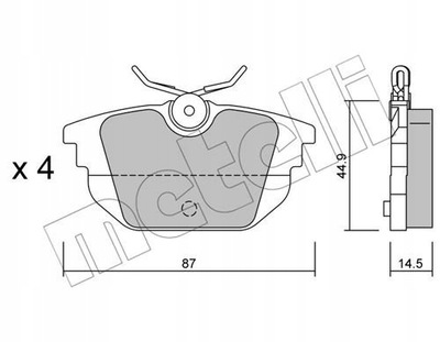 ZAPATAS DE FRENADO FIAT BRAVOMAREA PARTE TRASERA 22-0299-0 METELLI PRZEGUBY,UKL ZAPATAS  