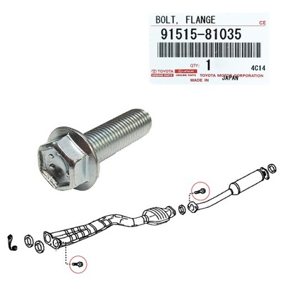 BOLT ASSEMBLY EXHAUSTION LEXUS IS200 IS300 SC430 OEM TOYOTA  