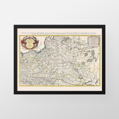 Stara mapa - Polska - Sanson 1675 - 70x50
