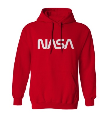 MODNA bluza NASA męska, kangurka, czerwona M