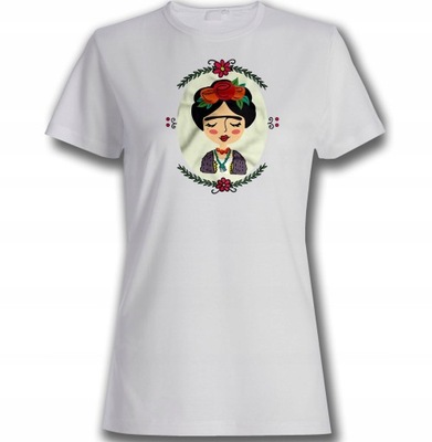 Koszulka damska FRIDA KAHLO-004 biała r.XS