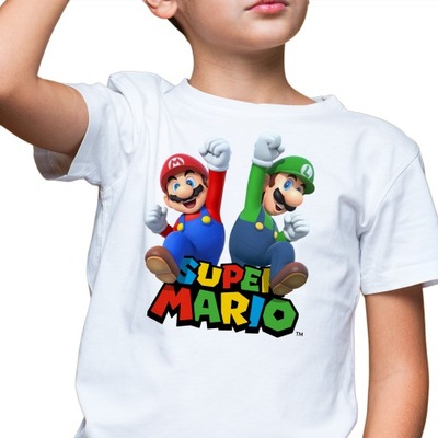 KOSZULKA Dziecięca Luigi Super MARIO Wzory 134 cm