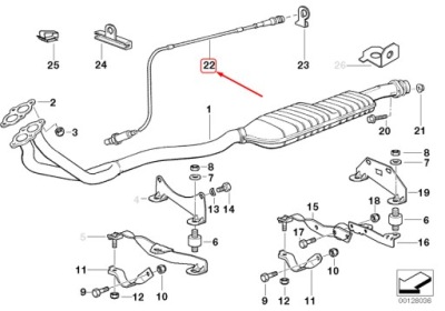 Bmw 3 e36 датчик температуры katalizatora/sondy лямбда-зонд 11781734670 фото №1