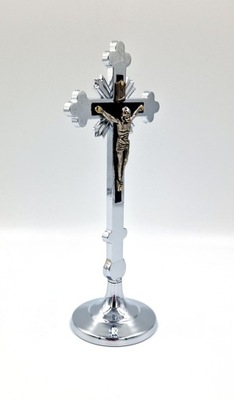 Krzyż, stojący, kolęda, pasyjka, nikiel, srebrny