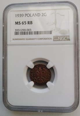 2 GROSZE 1939 ROK GRADING NGC MS 65 RB