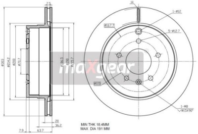 Диск ham. opel t. antara/captiva 303x2 maxgear фото №1
