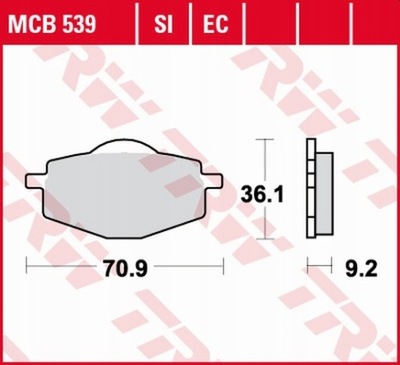 КОЛОДКИ ГАЛЬМІВНІ TRW MCB539EC