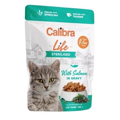 CALIBRA Cat Life Pouch Sterilised Salmon in gravy łosoś dla kotów 85g