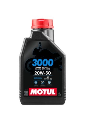 МАСЛО SILNIKOWY 4T MOTUL 3000 SAE 20W50 SJ JASO MA-2 MINERALNY 1L