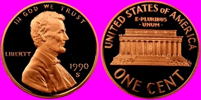 1 Cent USA 1990 S st LUSTRZANY /PROOF /U 674