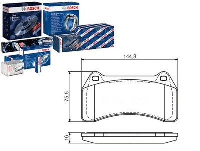 Bosch гальмівні колодки гальмівні jaguar перед s-type 4,2 02- фото №1