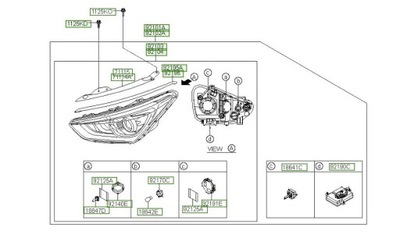 Лампа передня фара p hyundai santa fe 15-18 фото №1