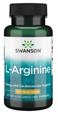 Swanson L-Arginina 500mg Arginine Mięśnie Libido Seks Metabolizm 100 kaps