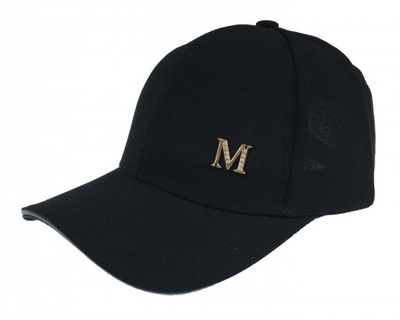 Damska czapka M czarna cyrkonie bejsbolówka regulacja