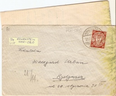 Danzig M14 - stempel HOHENSTEIN