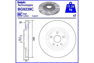 DELPHI DISKAI STABDŽIŲ 2SZT. PRIEK. OPEL INSIGNIA B INSIGNIA B 