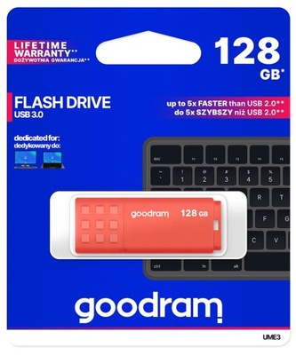 Pendrive Goodram 128GB UME3 USB 3.0 pomarańczowy