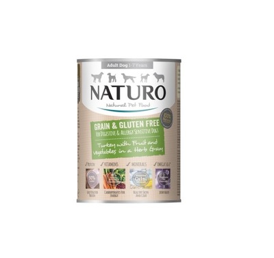 Naturo Grain&Gluten Free indyk w sosie ziołowym 390g