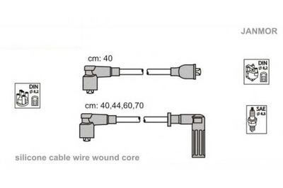 ПРОВОДИ ЗАПАЛЕННЯ КОМПЛЕКТ. FIAT JANMOR