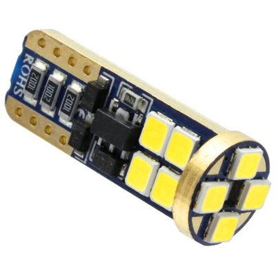 ŻARÓWKA LED 12 SMD 2835 W5W T10 CANBUS +STAB BIAŁY