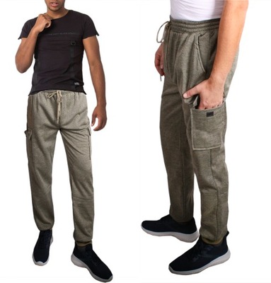 Spodnie DRESOWE MĘSKIE dresy BOJÓWKI 411 beige XL