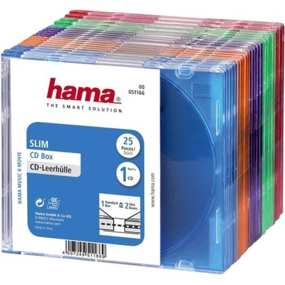 Pudełko na płyty HAMA SLIM CD Box 15szt kolorowe
