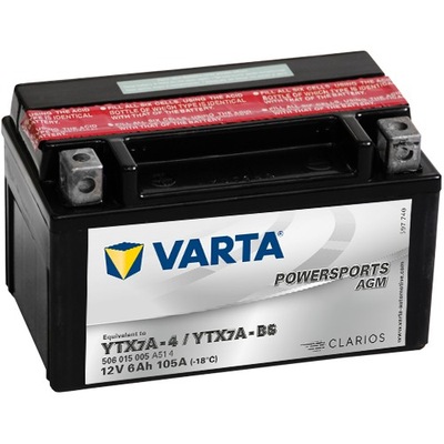 VARTA YTX7A-BS 6AH 105A - BATERÍA PARA MOTOCICLETA  