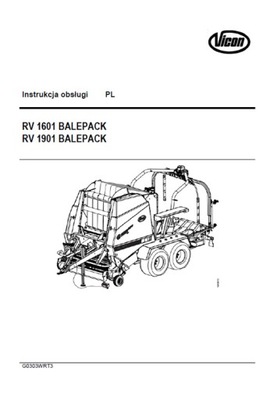 VICON RV 1601, 1901 BALEPACK- MANUAL PL (2003)  