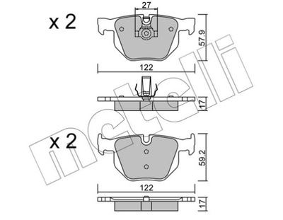 METELLI 22-0644-0 КОМПЛЕКТ КОЛОДОК ТОРМОЗНЫХ, HAMU