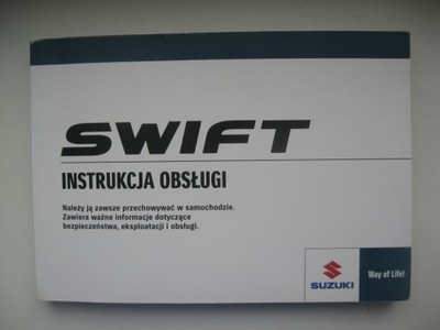 SUZUKI SWIFT 2010-2017 książka obsługi Polska instrukcja SUZUKI SWIFT V