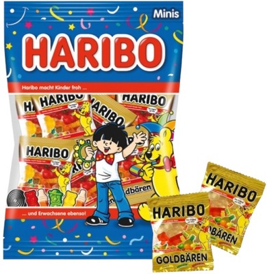Żelki Haribo Owocowe Złote Misie Mix smaków Mini Paczki 100szt DE