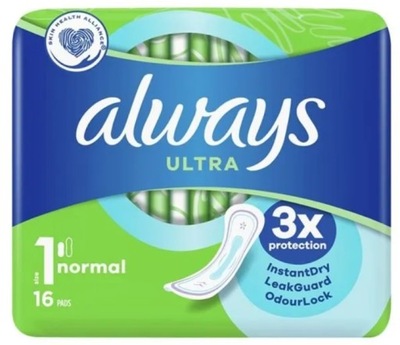 Always Ultra Normal Podpaski, 16 sztuk