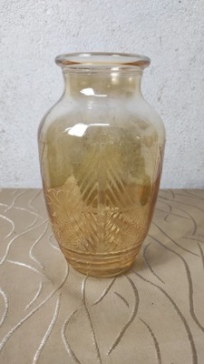 wazon szklany miodowy PRL vintage
