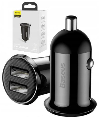 BASEUS POTENTE TRAGALUZ DISPOSITIVO DE CARGA DE AUTOMÓVIL BLOQUE DE ALIMENTACIÓN 2 PIEZAS USB 4,8A 5V DC 12-24V  