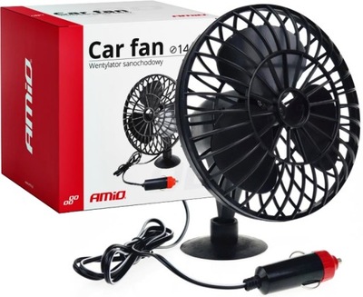 VENTILADOR PARA COCHE VENTILADOR AUTO 12V NEGRO VENTOSA PARA VENTANAS  