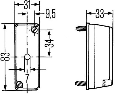 Лампа габаритна 2xs 003 168-071 hella фото №1