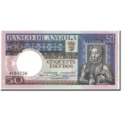 Banknot, Angola, 50 Escudos, 1973, 1973-06-10, KM: