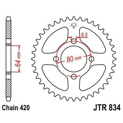 ENGRANAJE PARTE TRASERA JT 36-ZEBOW TT-R 110 2008-2016  