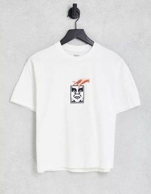 OBEY T-SHIRT BIAŁY Z LOGO NA CO DZIEŃ XS 1RXE