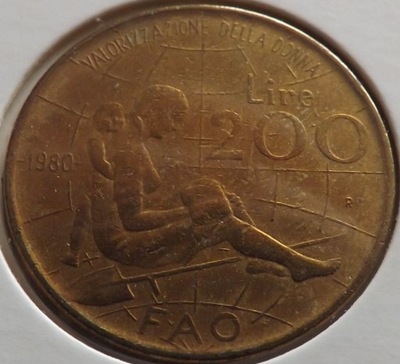 Włochy 200 Lirów 1980 FAO st. 2