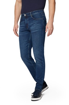 Jeansy Męskie Granatowe Slim Fit Próchnik PM7 W36/L32