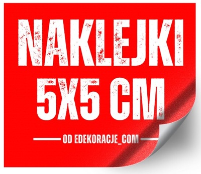 NAKLEJKI WŁASNE LOGO REKLAMOWE PROMOCYJNE KWADRATOWE 5X5 CM WLEPKI 160SZTUK