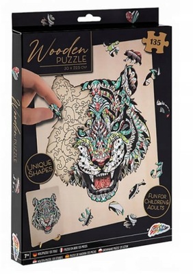 PUZZLE DREWNIANE 135 ELEMENTÓW TYGRYS GRAFIX