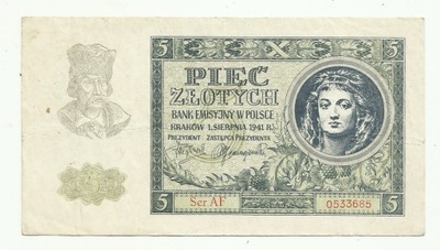 5 zlotych 1941 seria AF