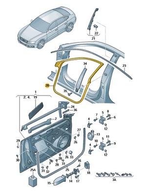 Прокладка дверь внутренняя перед правая audi a5 b8 фото №1