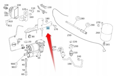 КРОНШТЕЙН КОМПРЕСОРА ZAW PNEUM MERCEDES C216 W221 A2213200243