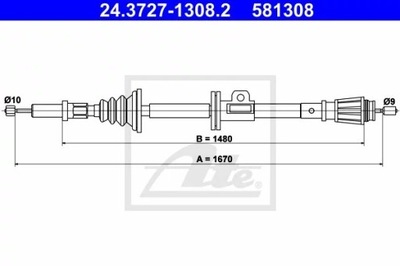 24.3727-1308.2 CABLE DE FRENADO RECZ. VOLVO T. S70/V70 95-00  