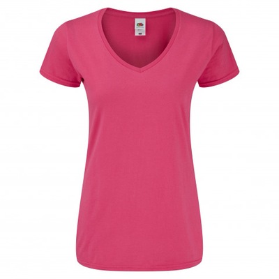 Koszulka damska Iconic Vneck FruitLoom Fuchsia XL